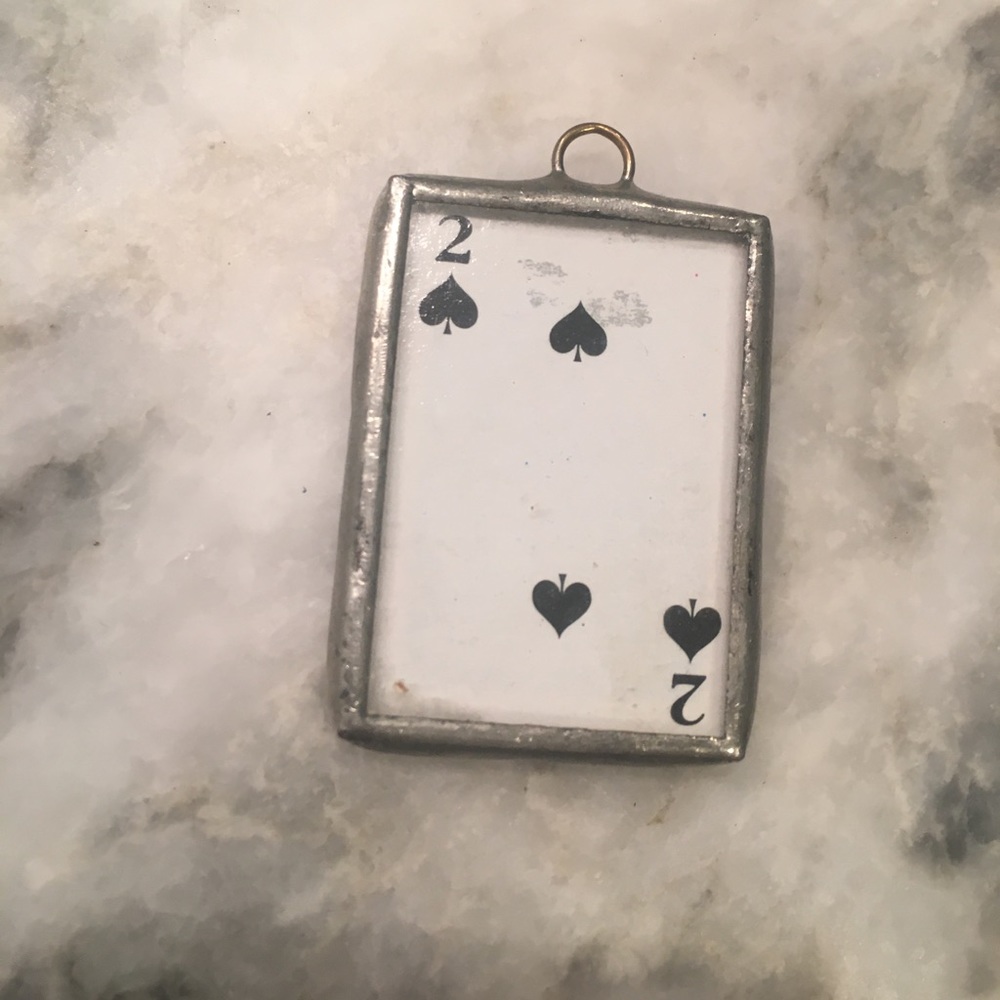 Playing card necklace piece